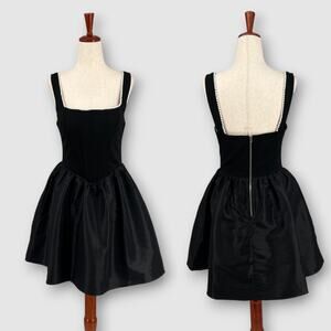 City Studio Black Pearl Trim Fit & Flare Dress Size 9 / 10